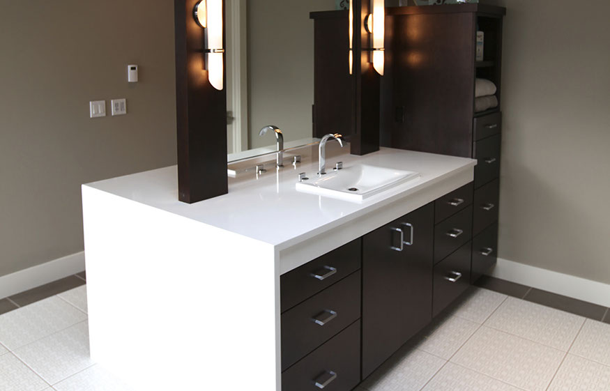 modern ceasarstone bathroom